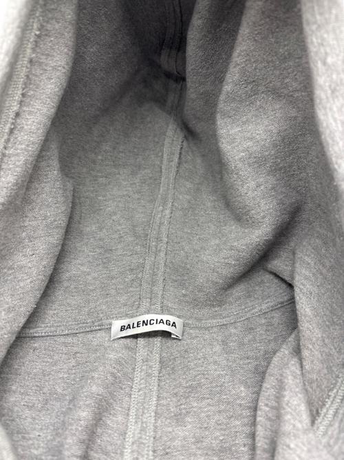 BALENCIAGA（バレンシアガ）BALENCIAGA (バレンシアガ) スモールロゴ スウェットジップアップパーカー グレー サイズ:XSの古着・服飾アイテム