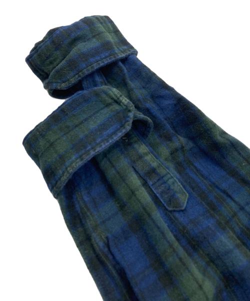 F.C.R.B.（エフシーレアルブリストル）F.C.R.B. (エフシーレアルブリストル) バックプリントチェックネルシャツ グリーン×ネイビー サイズ:XLの古着・服飾アイテム