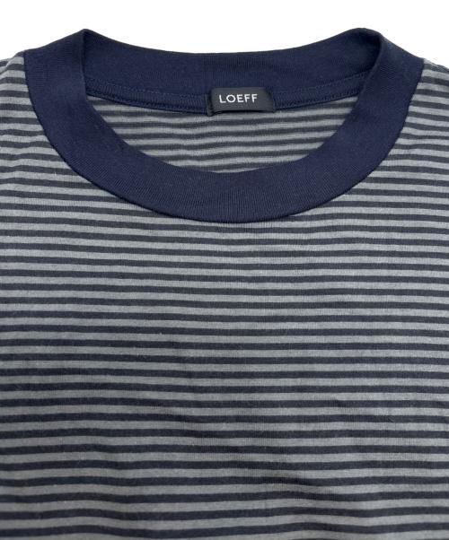 LOEFF（ロエフ）LOEFF (ロエフ) スビンコットンボーダー5分袖クルーネックTシャツ ネイビー×グレー サイズ:なしの古着・服飾アイテム