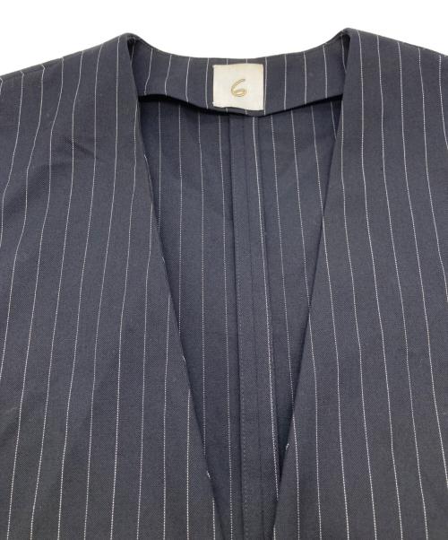 6(ROKU) BEAUTY&YOUTH（ロク ビューティーアンドユース）6(ROKU) BEAUTY&YOUTH (ロク ビューティーアンドユース) ストライプオールインワン ブラック サイズ:Mの古着・服飾アイテム