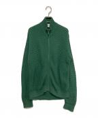 LACOSTEラコステ）の古着「バスケットニットジップアップ」｜グリーン