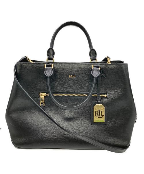 RLL（ローレンラルフローレン）RLL (ローレンラルフローレン) 2WAYハンドバッグ ブラックの古着・服飾アイテム