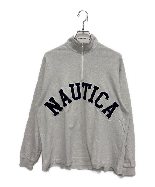 NAUTICA（ノーティカ）NAUTICA (ノーティカ) ハーフジップロゴカットソー グレー サイズ:Ｍの古着・服飾アイテム