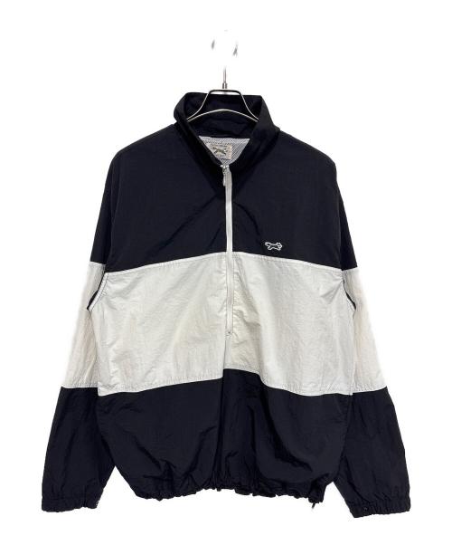 TOWN CRAFT（タウンクラフト）TOWN CRAFT (タウンクラフト) ハーフジップナイロンジャケット ブラック×ホワイト サイズ:Lの古着・服飾アイテム