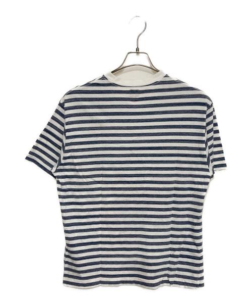 HUMAN MADE（ヒューマンメイド）HUMAN MADE (ヒューマンメイド) ハートロゴボーダーTシャツ ブルー サイズ:Lの古着・服飾アイテム