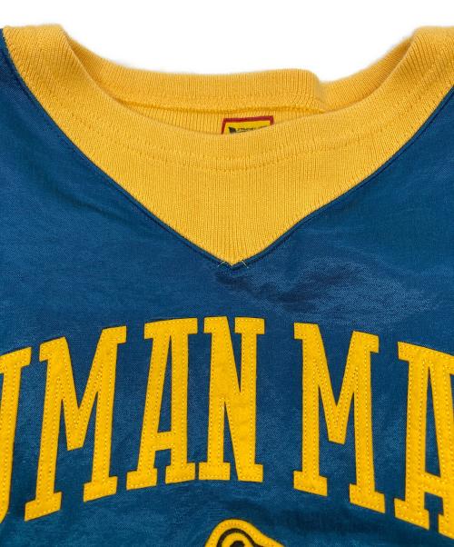 HUMAN MADE（ヒューマンメイド）HUMAN MADE (ヒューマンメイド) サテンスウェットシャツ 6174 ブルー×イエロー サイズ:Lの古着・服飾アイテム
