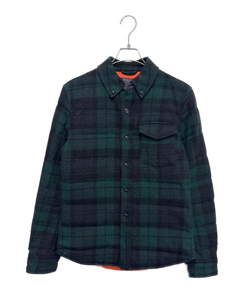 POLO RALPH LAUREN（ポロ・ラルフローレン）POLO RALPH LAUREN (ポロ・ラルフローレン) ウールチェックダウンジャケト グリーン サイズ:Ｓの古着・服飾アイテム
