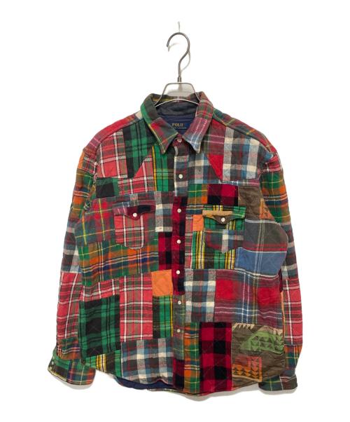 POLO RALPH LAUREN（ポロ・ラルフローレン）POLO RALPH LAUREN (ポロ・ラルフローレン) クレイジーパッチワークシャツ マルチカラー サイズ:Lの古着・服飾アイテム