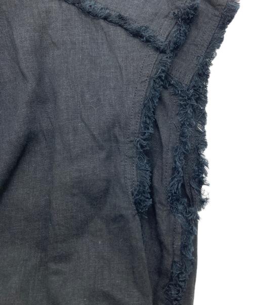 YORI（ヨリ）YORI (ヨリ) リネンフリンジドレス ブラック サイズ:FREEの古着・服飾アイテム