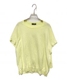 DRAWER（ドゥロワー）の古着「PRE2 18Gラメリボンショートスリーブニット」｜イエロー