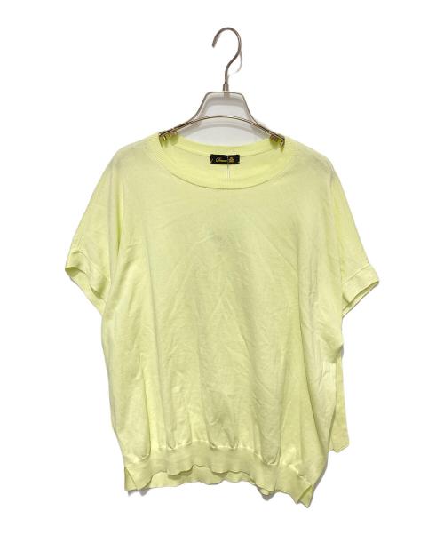 DRAWER（ドゥロワー）Drawer (ドゥロワー) PRE2 18Gラメリボンショートスリーブニット イエロー サイズ:FREEの古着・服飾アイテム