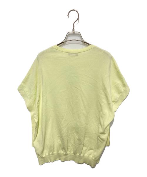 DRAWER（ドゥロワー）Drawer (ドゥロワー) PRE2 18Gラメリボンショートスリーブニット イエロー サイズ:FREEの古着・服飾アイテム