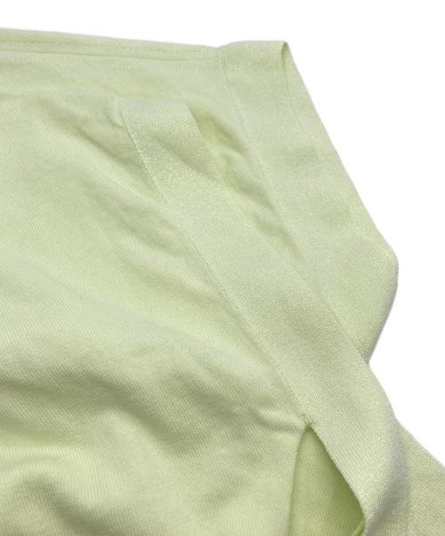 DRAWER（ドゥロワー）Drawer (ドゥロワー) PRE2 18Gラメリボンショートスリーブニット イエロー サイズ:FREEの古着・服飾アイテム