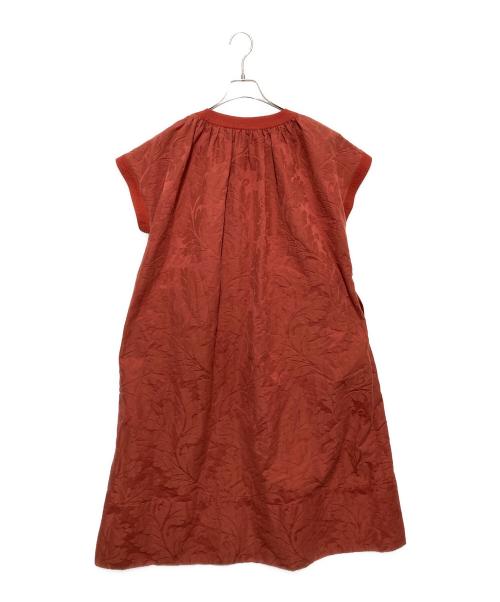 Drawe（ドゥロワー）Drawe (ドゥロワー) Vネックリネン混ベルト付きワンピース レッド サイズ:38の古着・服飾アイテム