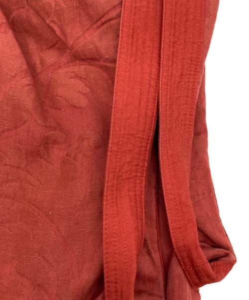 Drawe（ドゥロワー）Drawe (ドゥロワー) Vネックリネン混ベルト付きワンピース レッド サイズ:38の古着・服飾アイテム