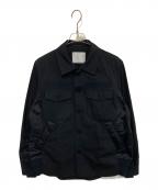 sacaiサカイ）の古着「Cotton Oxford Nylon Twill Shirt / コットン オックスフォード ナイロン ツイル ミリタリー シャツ」｜ブラック