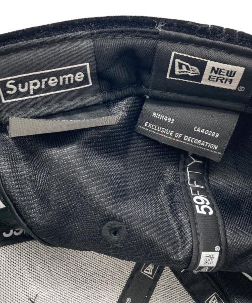 SUPREME（シュプリーム）SUPREME (シュプリーム) New Era (ニューエラ) ベロアボックスロゴキャップ ブラック サイズ:７1/4の古着・服飾アイテム
