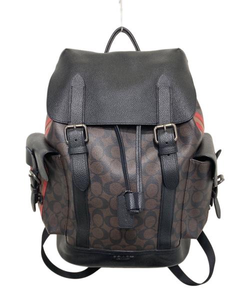 COACH（コーチ）COACH (コーチ) リュックサック ブラック×ブラウンの古着・服飾アイテム