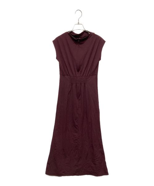 anuans（アニュアンス）anuans (アニュアンス) フロントドレープジャージーワンピース ボルドー サイズ:Ｓの古着・服飾アイテム