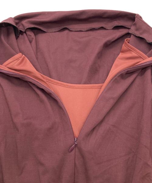 anuans（アニュアンス）anuans (アニュアンス) フロントドレープジャージーワンピース ボルドー サイズ:Ｓの古着・服飾アイテム