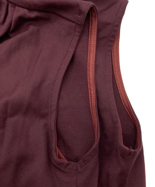 anuans（アニュアンス）anuans (アニュアンス) フロントドレープジャージーワンピース ボルドー サイズ:Ｓの古着・服飾アイテム