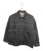 WYM LIDNMウィム バイ リドム）の古着「HEAVY OZ WIDE DENIMデニムジャケット」｜ブラック