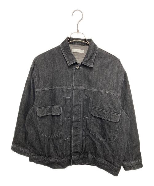 WYM LIDNM（ウィム バイ リドム）WYM LIDNM (ウィム バイ リドム) HEAVY OZ WIDE DENIMデニムジャケット ブラック サイズ:Ｓの古着・服飾アイテム