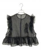 HeRIN.CYEヘリンドットサイ）の古着「シアー メニー フリル ベスト」｜ブラック