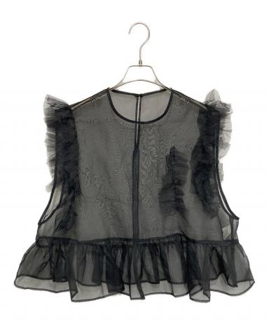 美品　HeRIN.CYE シフォン　メニーギャザーアタッチメントベスト　フリル 美品 HeRIN.CYE シフォン メニーギャザーアタッチメントベスト フリル