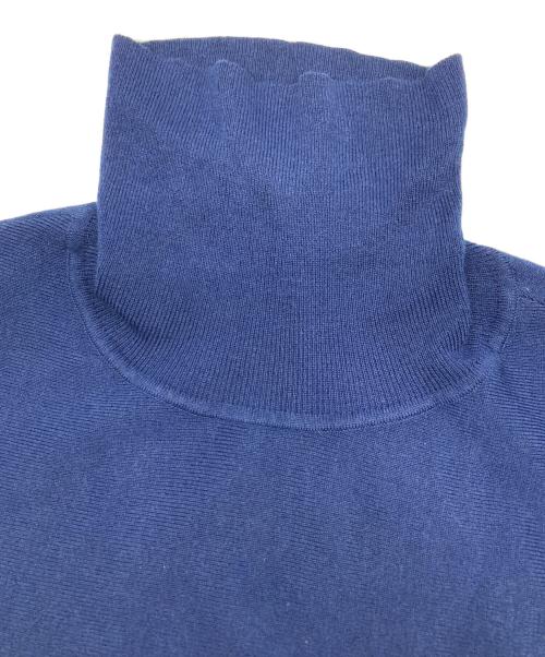 Curensology（カレンソロジー）Curensology (カレンソロジー) ウールハイネックギャザーワンピース ブルー サイズ:FREEの古着・服飾アイテム