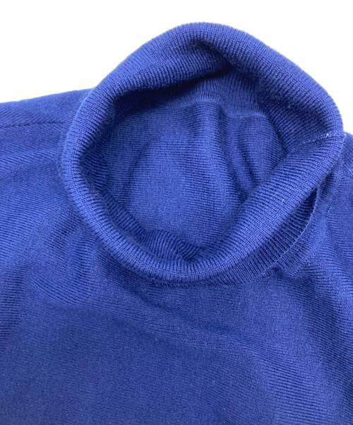 Curensology（カレンソロジー）Curensology (カレンソロジー) ウールハイネックギャザーワンピース ブルー サイズ:FREEの古着・服飾アイテム