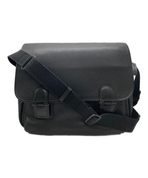 COMPLEX-GARDENS（コンプレックス ガーデンズ）COMPLEX-GARDENS (コンプレックス ガーデンズ) シュリンクレザー メッセンジャーバッグ ブラックの古着・服飾アイテム