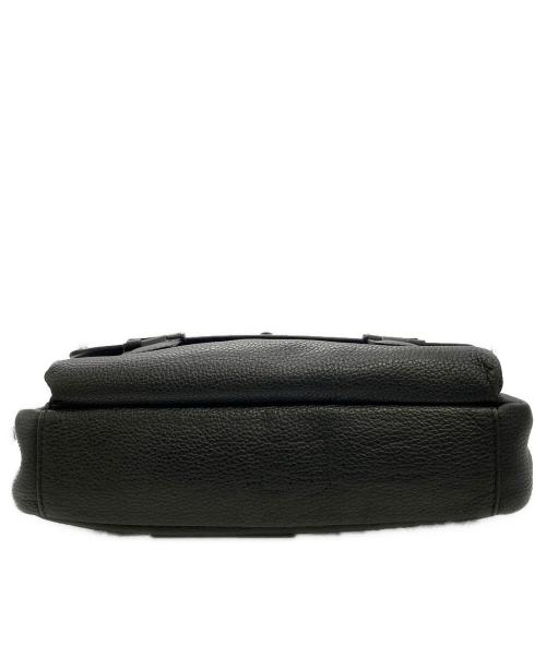 COMPLEX-GARDENS（コンプレックス ガーデンズ）COMPLEX-GARDENS (コンプレックス ガーデンズ) シュリンクレザー メッセンジャーバッグ ブラックの古着・服飾アイテム