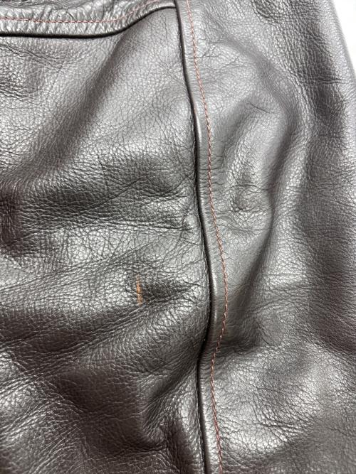 BILL KELSO MFG CO.（ビルケルソー・マニュファクチャリング・カンパニー）BILL KELSO MFG CO. (ビルケルソー・マニュファクチャリング・カンパニー) WILD BOY ダブルライダースジャケット ブラウン サイズ:42（実寸サイズをご確認ください）の古着・服飾アイテム