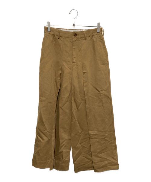 45R（フォーティファイブ・アール）45R (フォーティファイブ・アール) コットンリネンタックワイドPANTS ベージュ サイズ:3の古着・服飾アイテム