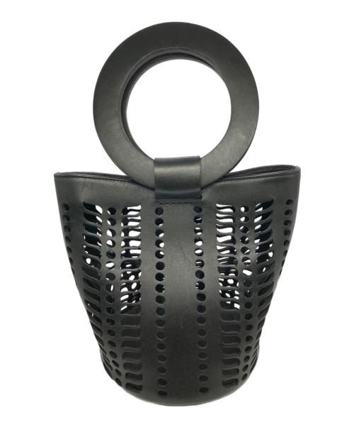 MODERNWEAVING（モダン ウィーヴィング）MODERNWEAVING (モダン ウィーヴィング) カッティングレザーバッグ ブラックの古着・服飾アイテム