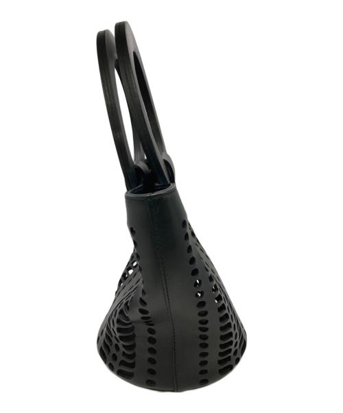 MODERNWEAVING（モダン ウィーヴィング）MODERNWEAVING (モダン ウィーヴィング) カッティングレザーバッグ ブラックの古着・服飾アイテム