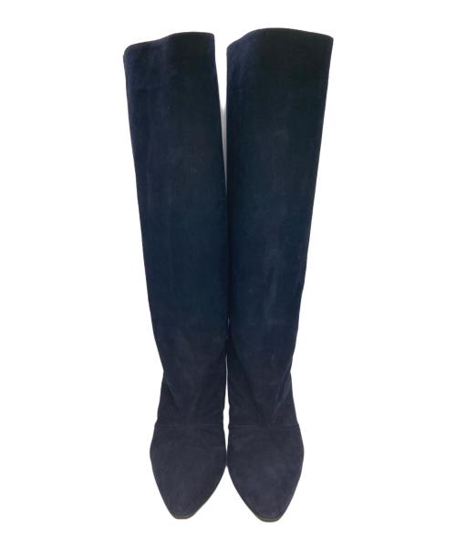 NEBULONIE（ネブローニ）NEBULONIE (ネブローニ) スエードロングブーツ ネイビー サイズ:36の古着・服飾アイテム