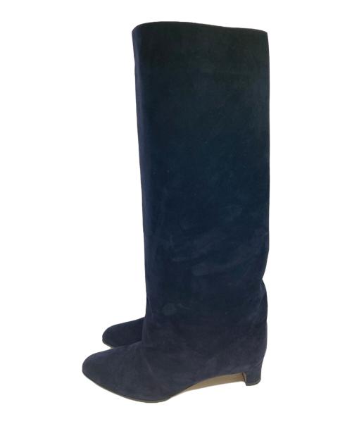 NEBULONIE（ネブローニ）NEBULONIE (ネブローニ) スエードロングブーツ ネイビー サイズ:36の古着・服飾アイテム