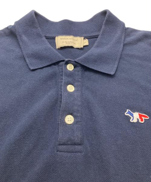maison kitsune（メゾンキツネ）MAISON KITSUNE (メゾンキツネ) トリコロール フォックスパッチポロシャツ ネイビー サイズ:Ｓの古着・服飾アイテム