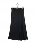 NOLLEY'S sophiノーリーズソフィー）の古着「ウォッシャブルマットサテンナロースカート」｜ブラック
