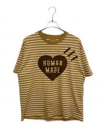 HUMAN MADE（ヒューマンメイド）の古着「HEART STRIPED T-SHIRT / ハートストライプTシャツ」｜ベージュ