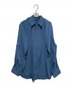 LiNoHリノー）の古着「ボウタイ付きシャツ」｜ブルー
