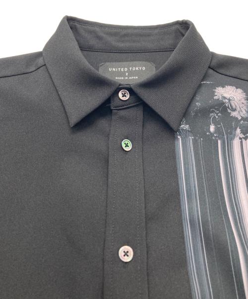 UNITED TOKYO（ユナイテッドトーキョー）UNITED TOKYO (ユナイテッドトーキョー) 花柄ストライプシャツ ブラック サイズ:2の古着・服飾アイテム