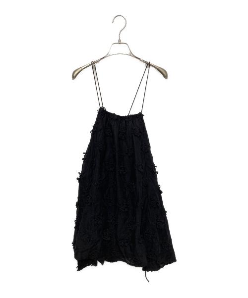 crinkle crinkle crinkle（クリンクル クリンクル クリンクル）crinkle crinkle crinkle (クリンクル クリンクル クリンクル) SLOBE IENA (スローブ イエナ) 別注エンブロイダリーキャミソール ブラック サイズ:FREEの古着・服飾アイテム