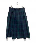 O'NEIL OF DUBLINオニールオブダブリン）の古着「aranciato別注 ウール ブレンド タック チェック スカート」｜グリーン