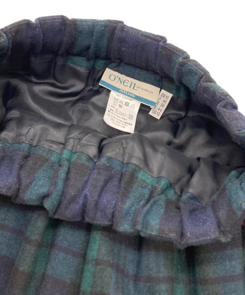 O'NEIL OF DUBLIN（オニールオブダブリン）O'NEIL OF DUBLIN (オニールオブダブリン) aranciato別注 ウール ブレンド タック チェック スカート グリーン サイズ:38の古着・服飾アイテム