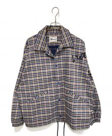 Naptime.（ナップタイム）の古着「チェックコーチジャケット」｜グレー×ネイビー