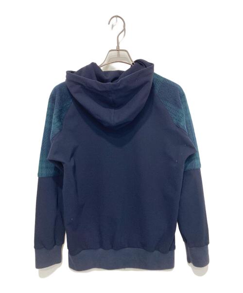 Vivienne Westwood（ヴィヴィアンウエストウッド）Vivienne Westwood (ヴィヴィアンウエストウッド) オーブ刺繍ジップパーカー ネイビー×グリーン サイズ:44の古着・服飾アイテム