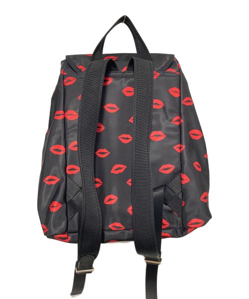 Kate Spade（ケイトスペード）Kate Spade (ケイトスペード) リップバックパック ブラック×レッドの古着・服飾アイテム